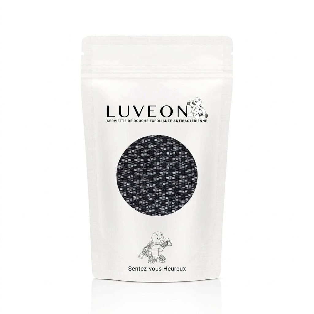 Serviette de douche exfoliante et antibactérienne