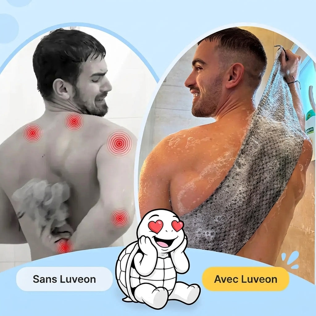 Serviette de douche exfoliante et antibactérienne