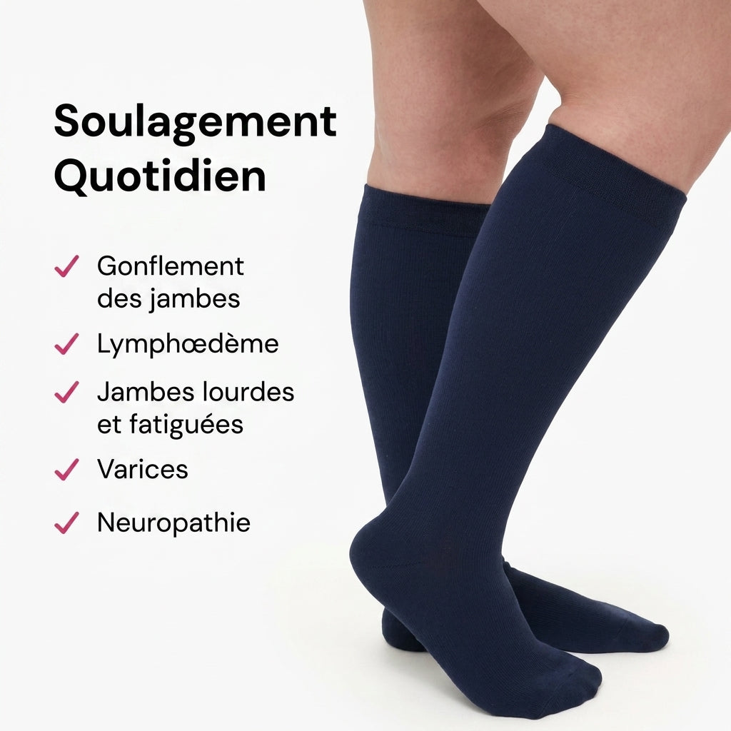 Luveon™ Bas de Compression Larges