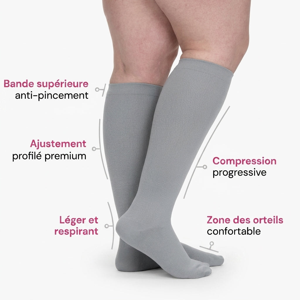 Luveon™ Bas de Compression Larges